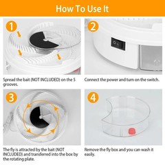 Electric Fly Trap Automatic Fly Catcher Rotating Fly Pest Repellent Kitchen Tool