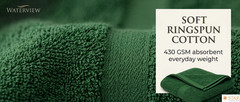 2 Piece – Hotel & Spa Pool Beach Towels 100% Ring Spun Cotton Kashmir Green