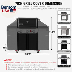 Ultimate Durable Grill Cover for Weber Genesis 300 & Genesis II 300 Series Grill