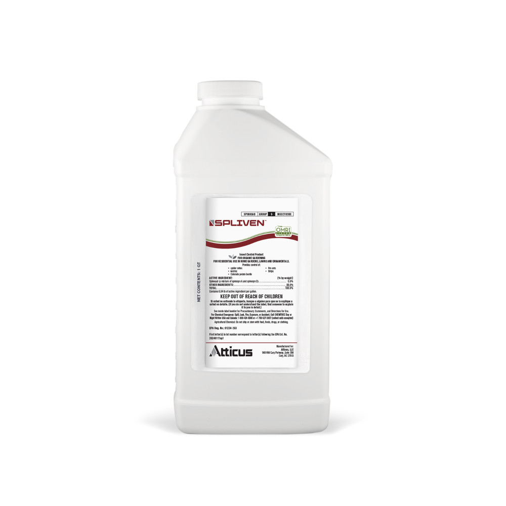 Spliven Insecticide for Organic Gardening (32 OZ) – 0.5% Spinosad Concentrate