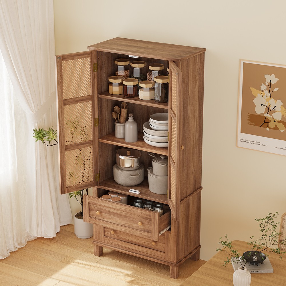 72″ Height Kitchen Pantry Storage Cabinet with Drawer & Adjustable Shelves