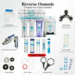 5 Stage Standard Undersink Reverse Osmosis RO System Drinking Water Filter 75GPD