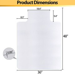 Chair Mat for Carpet 48” x 36” Thick Rectangle Computer Desk Office Chair Mat
