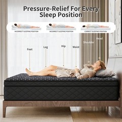 12″ 14″ Twin Full Queen King Mattress in a Box Gel Memory Foam Pocket Spring