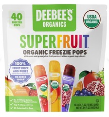 Deebee’s Organic Superfruit Freezie Ice Pops Variety 40ct 1.35oz Vegan BPA Free