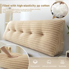 Wedge Headboard Pillow Triangle Cushion Sofa Waist Support with Neck Roll Pillow