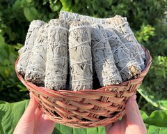 4 White Sage Smudge Sticks + 4 Palo Santo Wood Sticks – House Cleansing Bundle