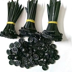 100 PCS Nylon Universal Cable Tie Buckle+Heavy Duty Self-Locking Zip Ties Holder
