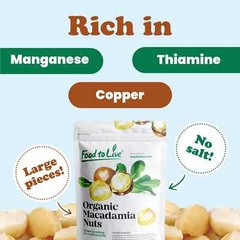 Organic Macadamia Nut Halves and Pieces – Non-GMO, Unsalted – by Food to Live