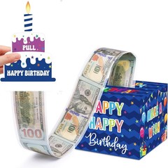 Birthday Money Pull Box Cash Gift Surprise DIY Money Holder with Happy birthday