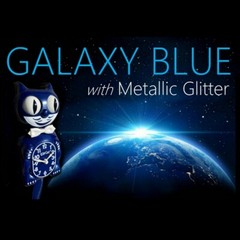 GALAXY BLUE KIT CAT CLOCK 15.5″ Glitter MADE IN USA Free Battery Kit-Cat Klock