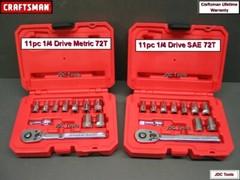 CRAFTSMAN TOOLS 1/4″ or 3/8″ SOCKET RATCHET SET – SAE OR METRIC – YOUR CHOICE