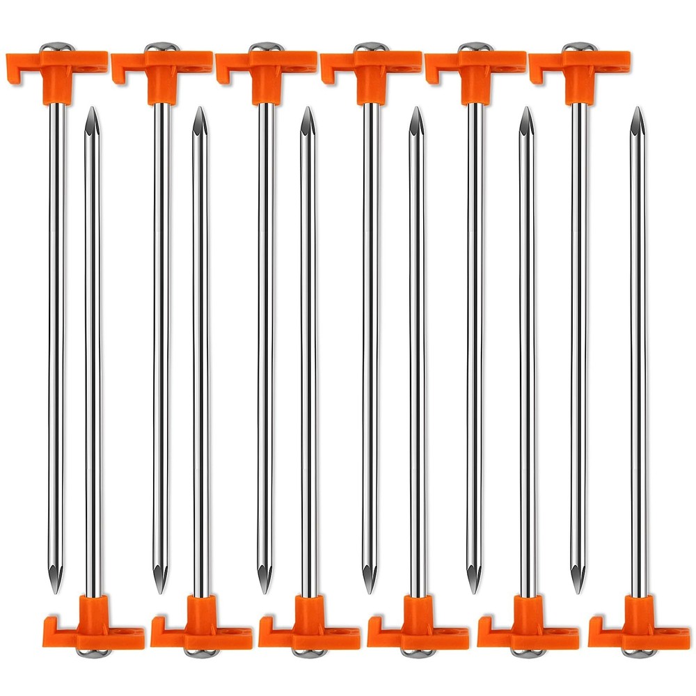 16 Pack Tent Stakes, Galvanized Non-Rust Camping Tent Pegs, 7.1 Inch Heavy Du…