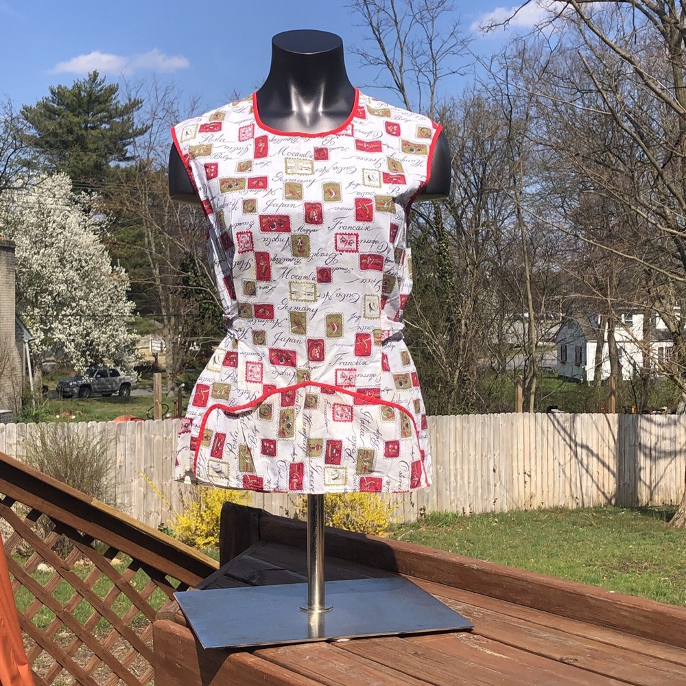 True Vintage Apron Smock HTF Countries Japan France Greece Ecuador Pockets Rare