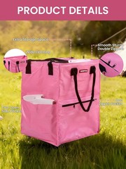 WORKPRO Large Rolling Grocery Bag 36-Gallon Tote 5 Wheels Dual Carry Storage Bag
