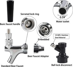 Beer Keg Tap CO2 Charger Brand Ball Lock Beer Faucet Mini Gas regulaor Kit