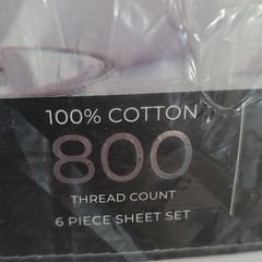 Hotel Signature Sateen Full 800TC 100% Cotton Sheet Set White Ultra Soft 6pc