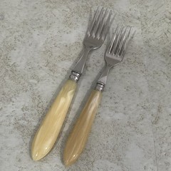 Vintage 5-Piece Flatware Set Stainless Steel 18/10 Pearlized Handle France