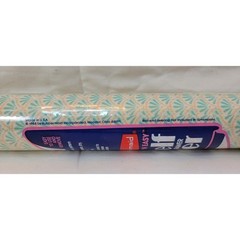 Rubbermaid Smooth N Easy Shelf Drawer Liner 12in x 3.33yd Teal Peach Fan Pattern