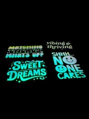 Glow In The Dark Vinyl Decals No One Cares Medium Size Lit Studios New Decor