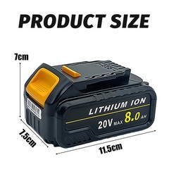 2-Pack 20V 8.0Ah Rechargeable Lithium-Ion Batteries Compatible with Dewalt（SALE）