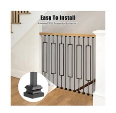 16 Pack Rectangular Hollow Stair Spindles 44 Inches, 1/2″ Iron Balusters for …