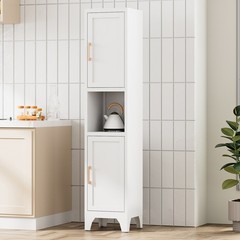 61”H Farmhouse Kitchen Pantry Cabinet with Shelves Metal Cabinet for Home,office