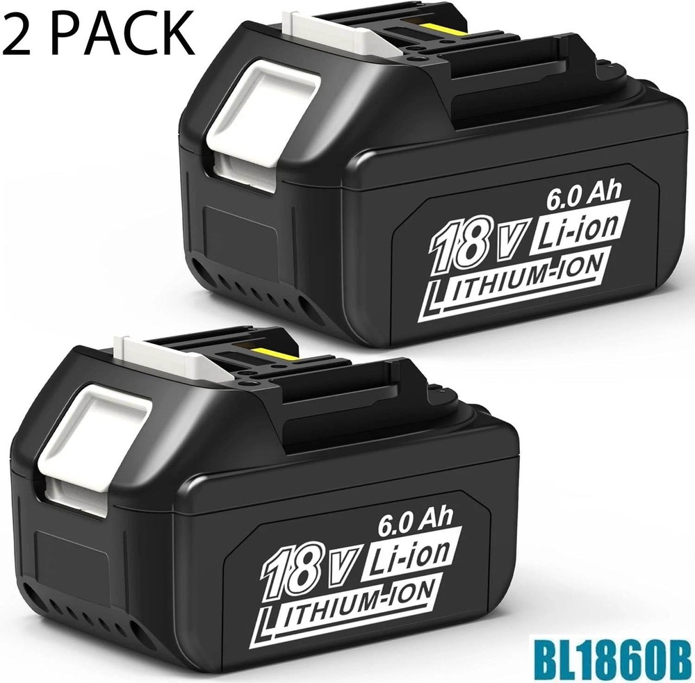 2 PACK 6.0Ah 18V Lithium-Ion Battery For Makita BL1860B BL1850B BL1840B BL1815B