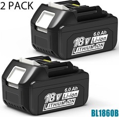 2 PACK 6.0Ah 18V Lithium-Ion Battery For Makita BL1860B BL1850B BL1840B BL1815B
