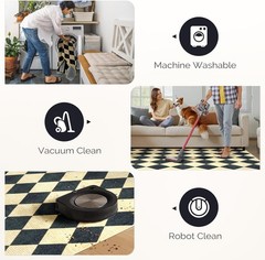 Elegant 2×6 Diamond Checkered Runner Rug – Machine Washable & Non-Slip
