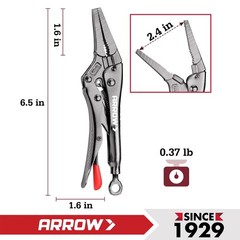 6.5 in Needle Nose Locking Pliers CR-MO Jaw Adjustable Clamping Trigger Release