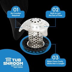 TubShroom® Ultra Drain Protector Hair Catcher Strainer in Stainless Steel (New!)