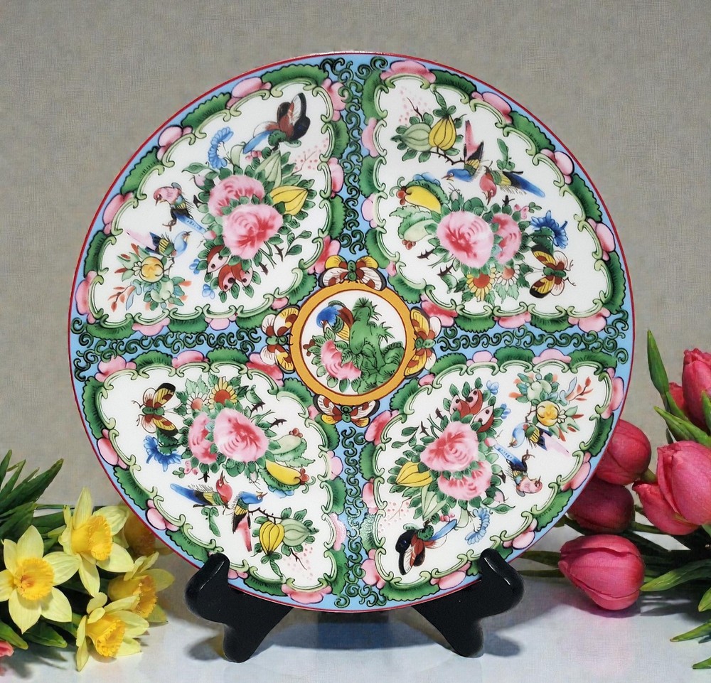 1 Williams Sonoma Famille Rose Salad Plate 8.75″ NEW Blue Easter Spring