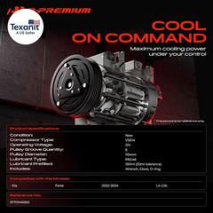 Air Conditioner AC Compressor with Clutch Compatible with Kia Forte 2022 2023 20