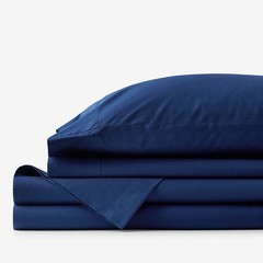Classic Cool Organic Cotton Percale Solid Bed Sheet Set