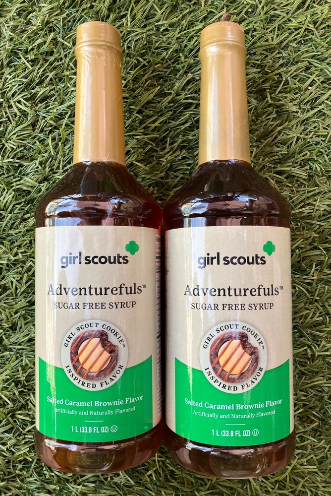 2x Pack GIRL SCOUTS Sugar Free Adventurefuls SYRUP Carmel brownie Coffee Dessert