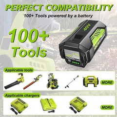 1~6PACK 8.0Ah Battery 40 Volt for Ryobi 40V Lithium OP40602 Battery with LED