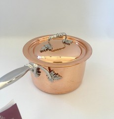 Ruffoni Copper Tin Lined Saucepan 17cm/ 7″ Oak Leaf Handle Lid