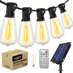 ST38 LED Outdoor Solar Powered String Lights for Patio Yard Porch Party Decor