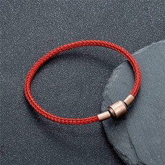 Steel Cable Bracelet-Stainless Steel Red Charm Bracelet for Women 17cm / 19cm