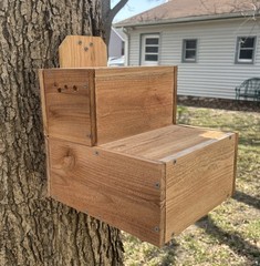 Large Solid Cedar Backyard Squirrel House Nesting Box – Wooden W Preditor Guard