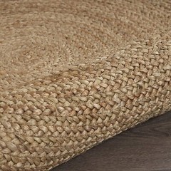 Rug Round Jute Reversible 100% Natural Braided Home Decor Rustic Look Rug