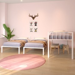 Twin Over Twin & Twin Triple Bunk Bed Platform Bed Frames For Kids Teens Adults