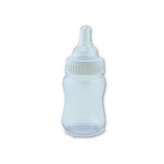 4.25 in Fillable Plastic Mini Baby Bottles White Cap 12 Pcs Shower Shower Favors