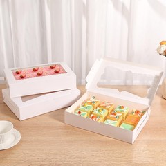 48 pcs Bakery Boxes 12x8x2.5 Inches 3Style Windows Cookie Boxes Treat Boxes w…