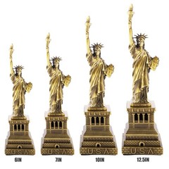 25CM/9.8in Bronze Statue of Liberty Metal Miniature Decor Sculpture Liberty I