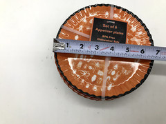 Melamine 6.5in Halloween Orange & Black Bug Plate Set of 6 BB02B29022