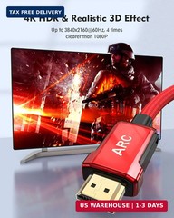 Silkland 4K HDMI ARC Cable for Soundbar, 4K 60Hz HDMI 2.0 Cable 6.6ft, (18Gbps,