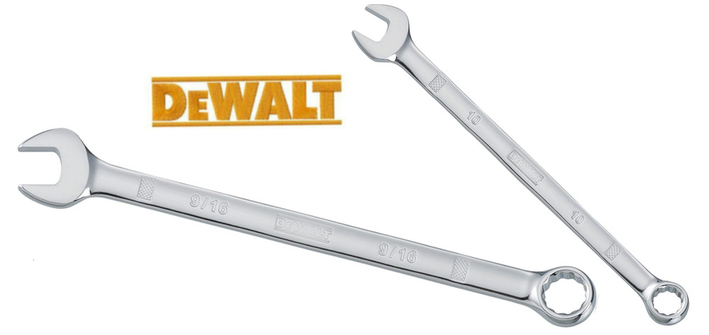 Dewalt Combination Wrench, Metric or SAE, 12 Point, Polished, Choose any Size