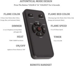 R.W.FLAME 36” Recessed Electric Fireplace Insert,Remote Control,750W-1500W
